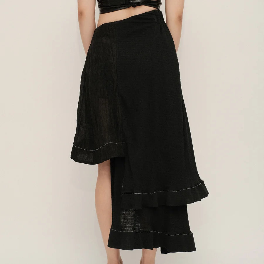 Asymmetric Ruffle Hem skirt