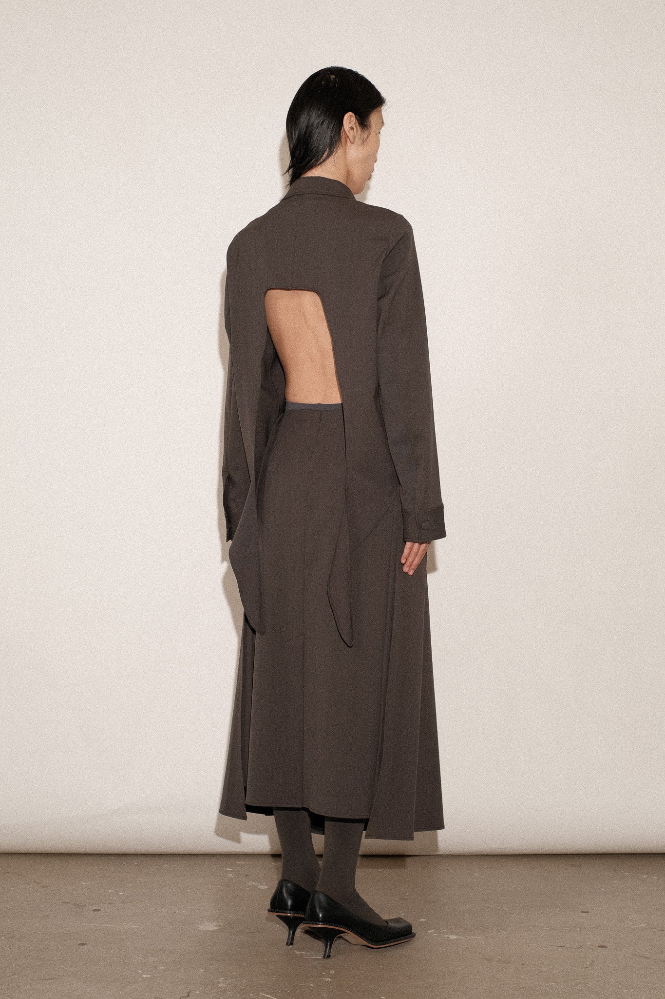 ZIMO Wool Suiting Cut Out Back Polo