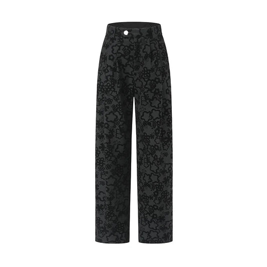 Floral Flocking Suiting Trousers