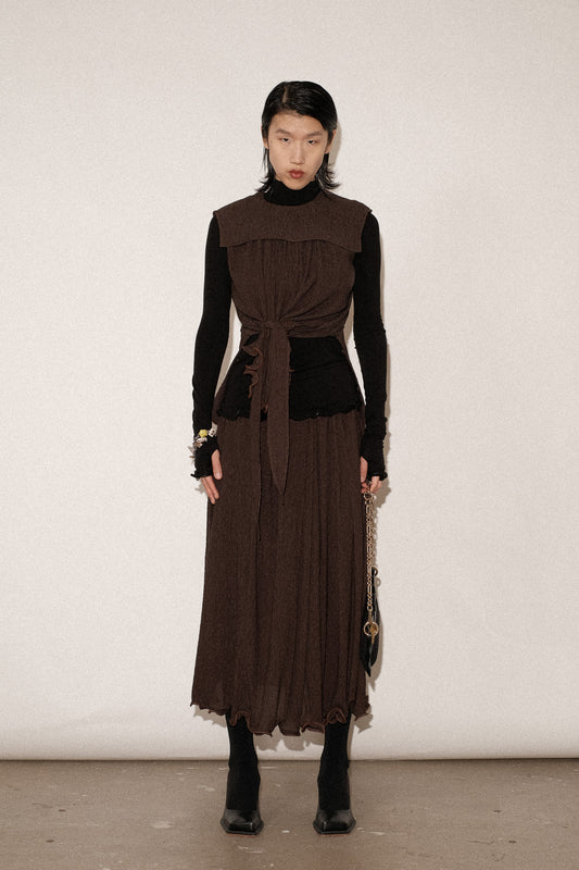 ZIMO Crinkle Lyocell Apron Tie Top