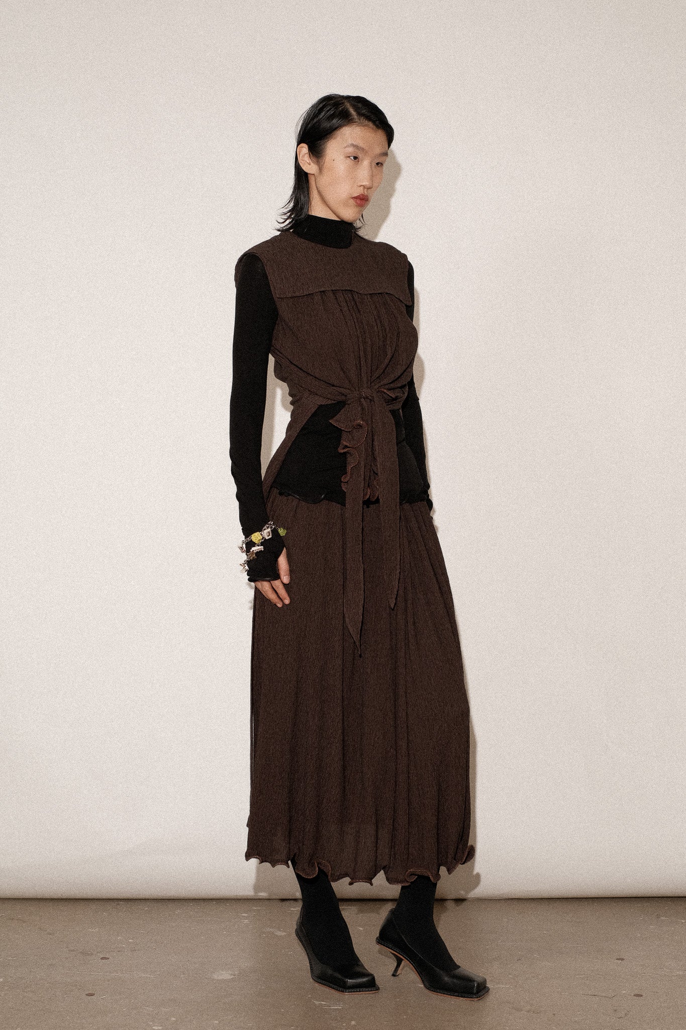 ZIMO Crinkle Lyocell Apron Tie Top