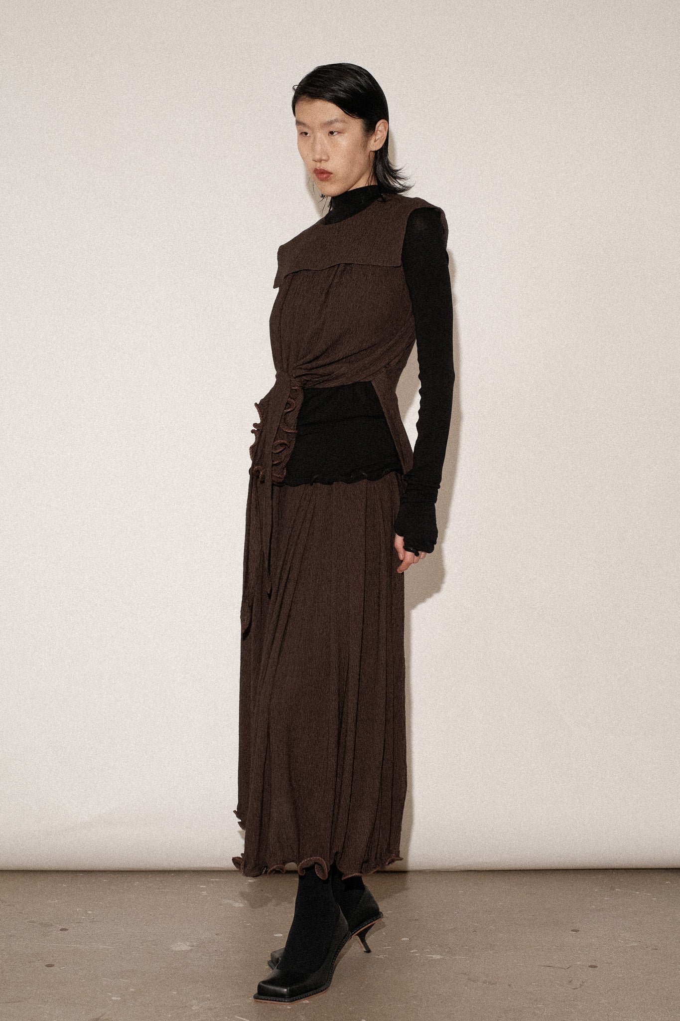 ZIMO Crinkle Lyocell Apron Tie Top