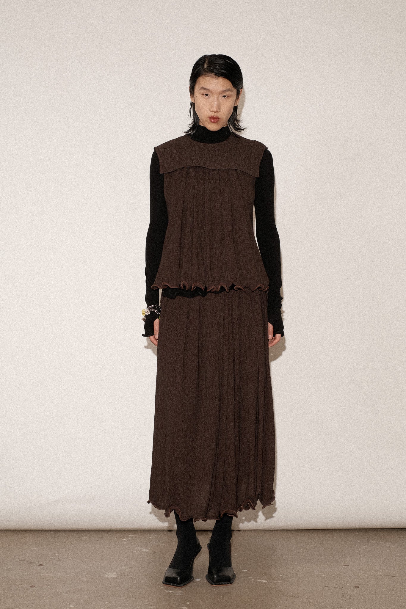 ZIMO Crinkle Lyocell Apron Tie Top