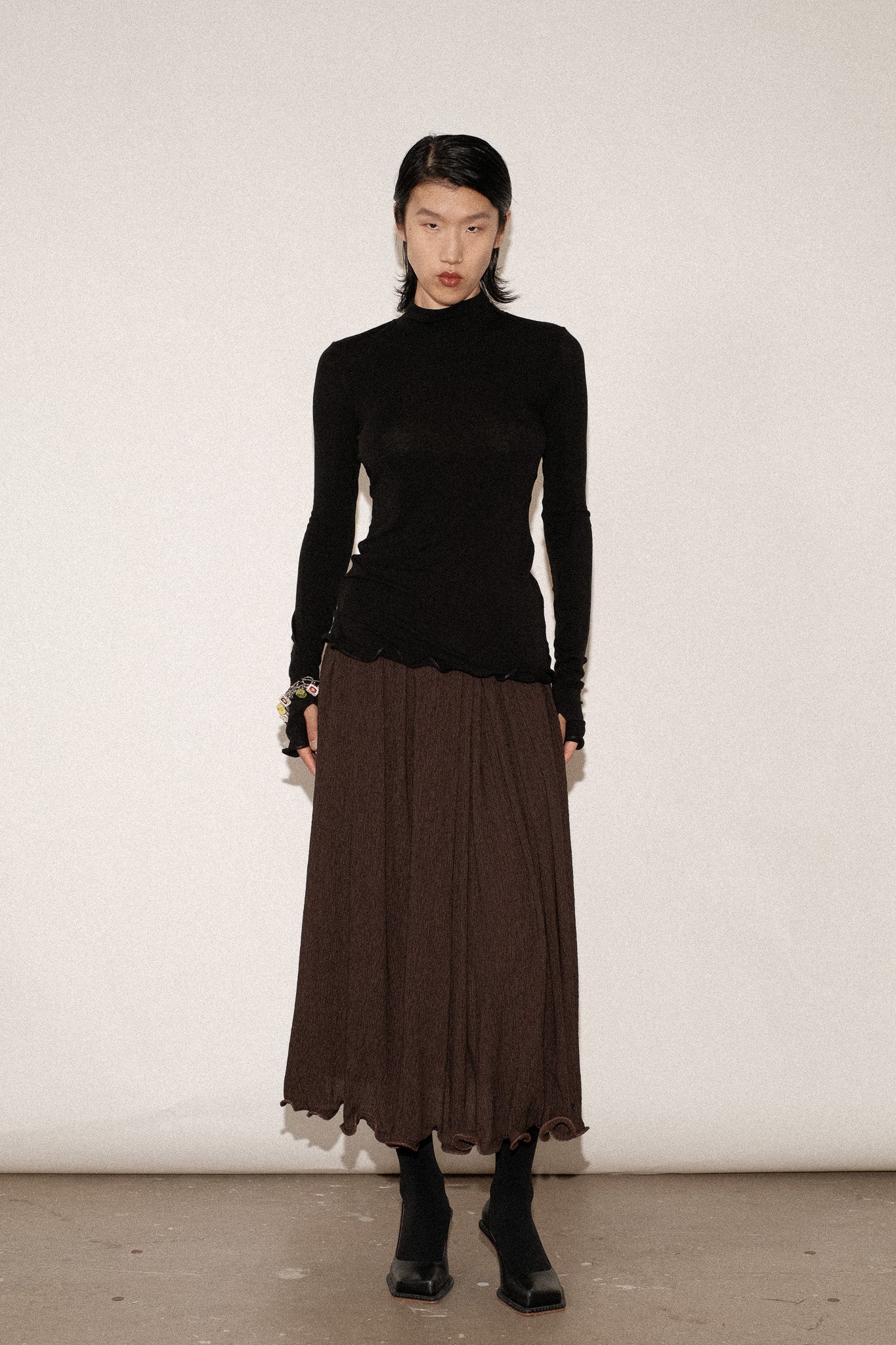 ZIMO Crinkle Lyocell Apron Tie Skirt