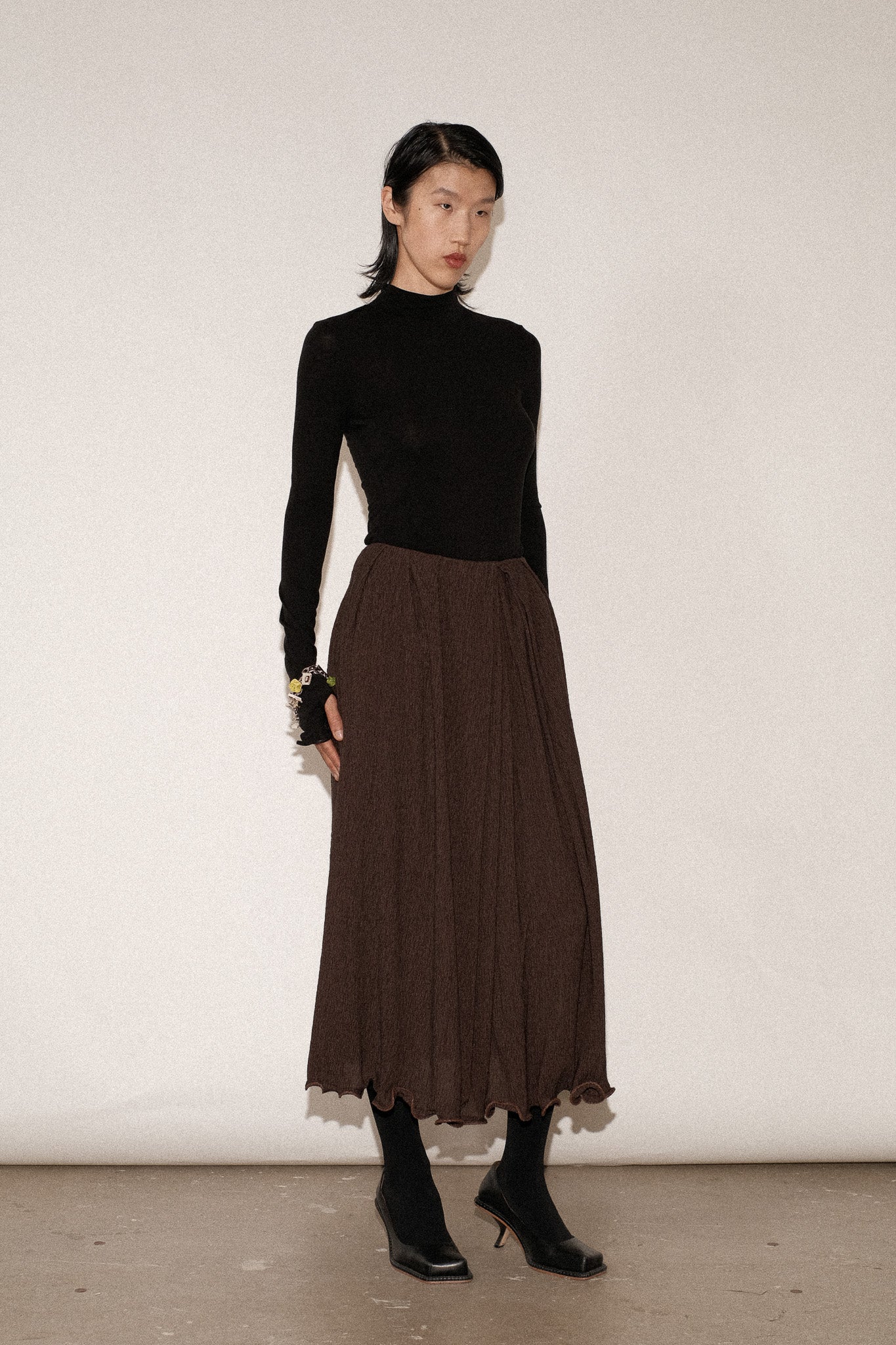ZIMO Crinkle Lyocell Apron Tie Skirt