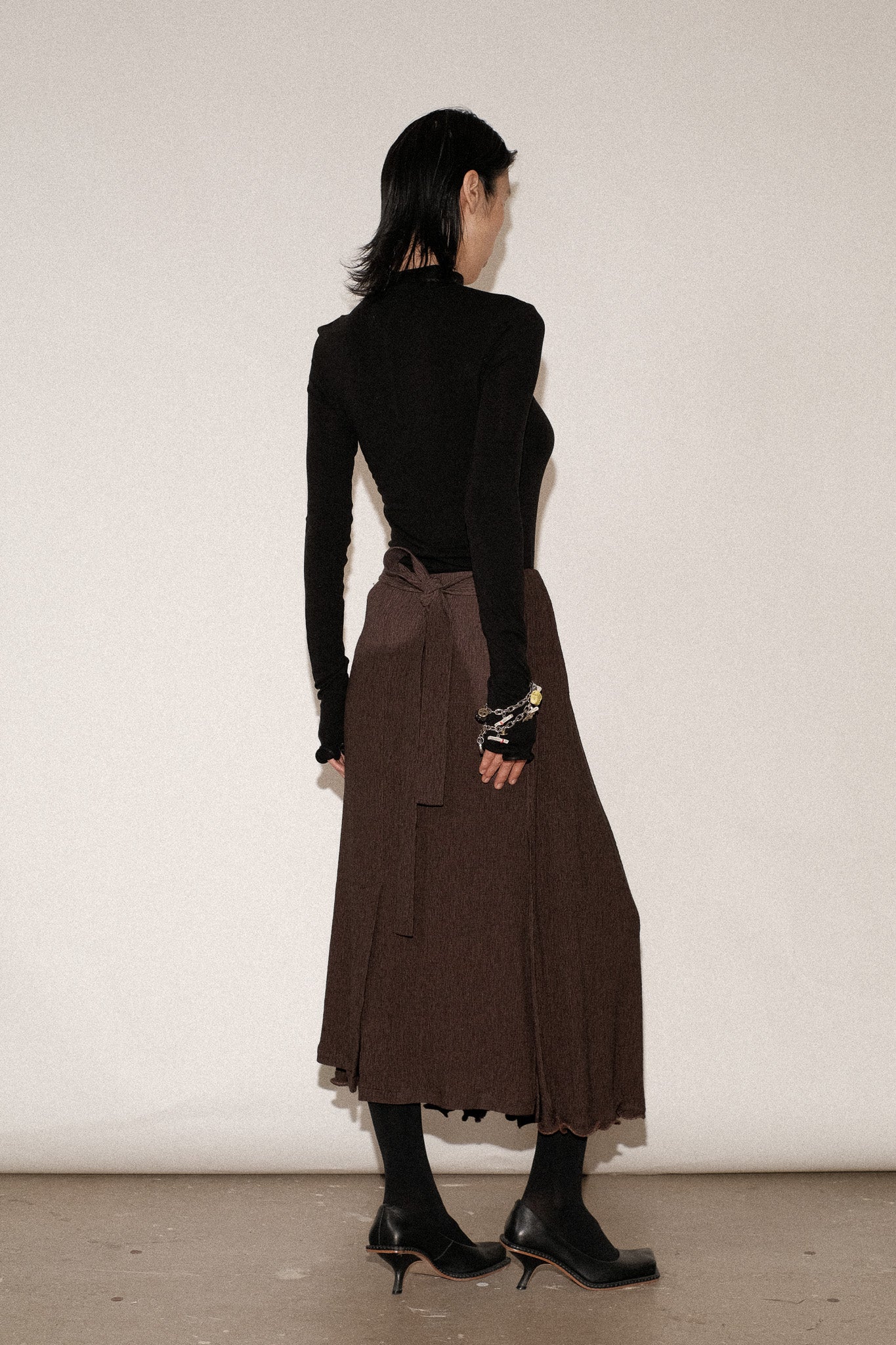ZIMO Crinkle Lyocell Apron Tie Skirt