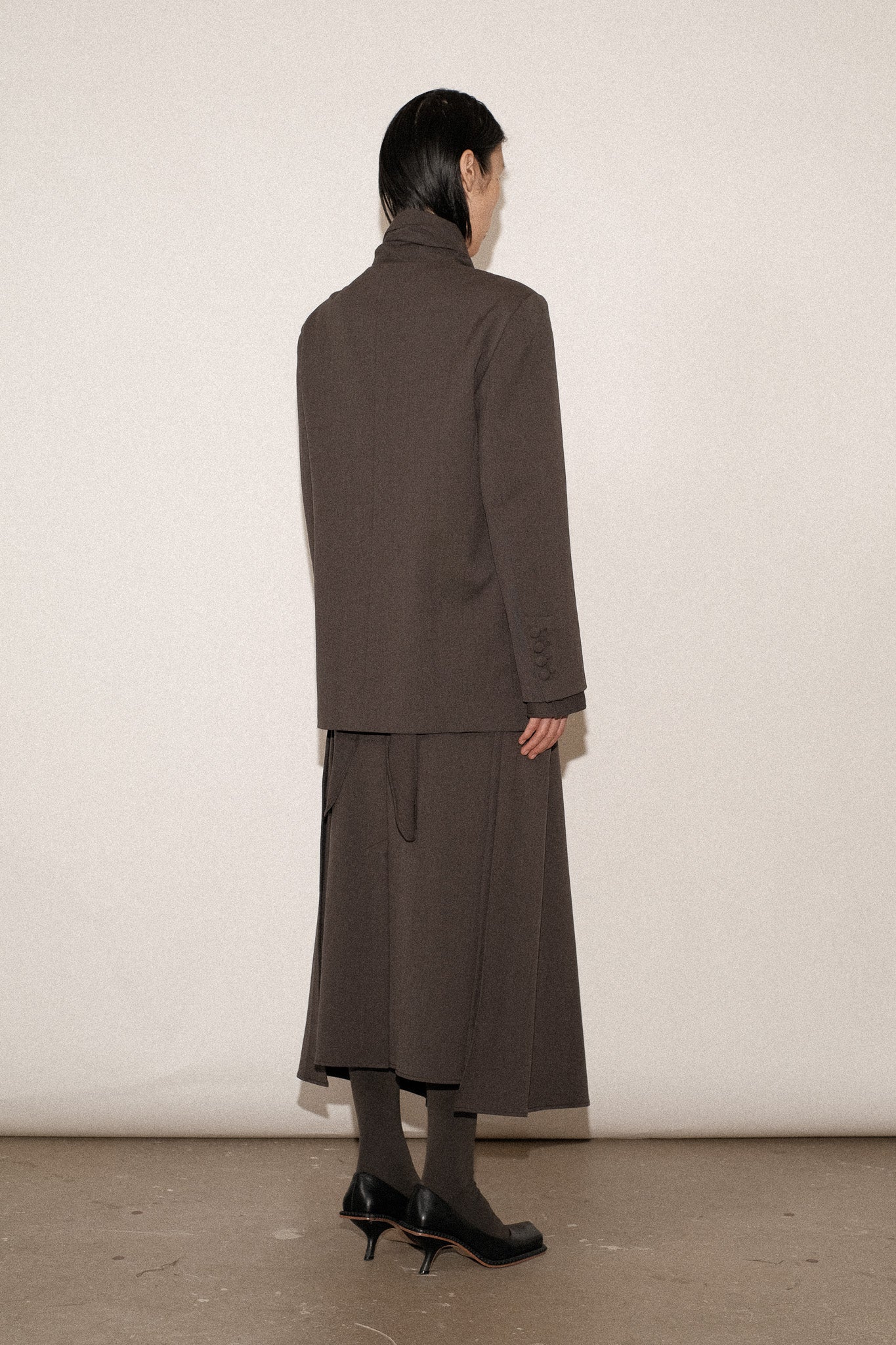 ZIMO Wool Suiting Scarf Blazer