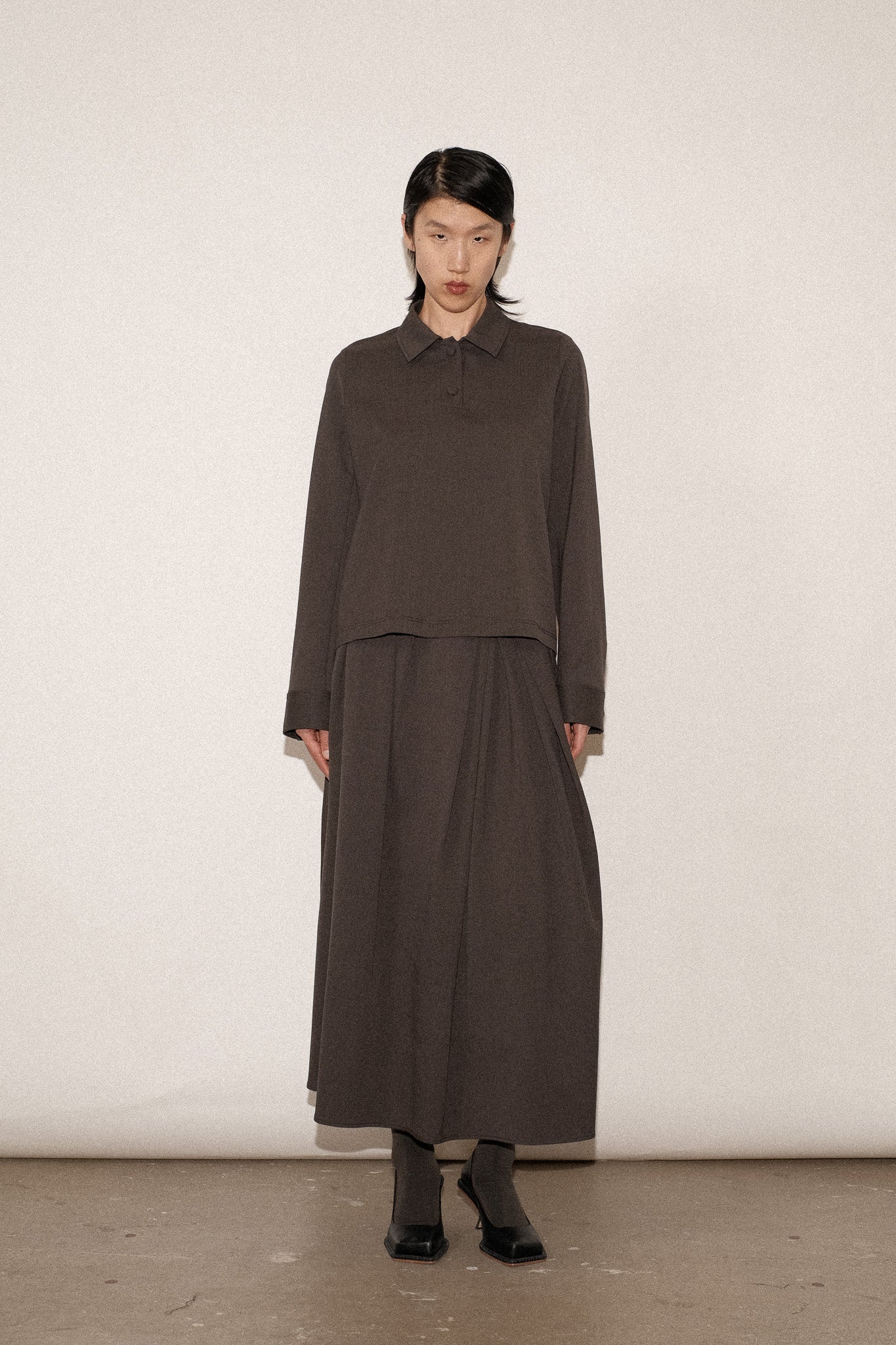 ZIMO Wool Suiting Cut Out Back Polo