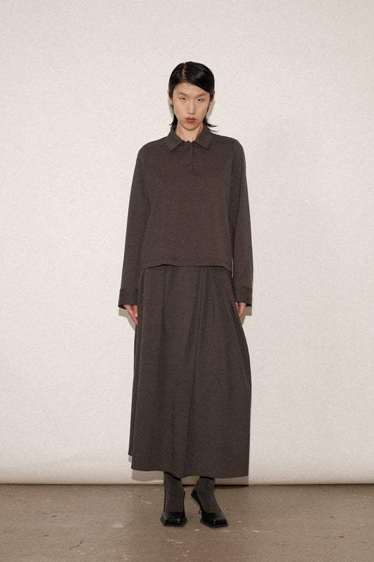 ZIMO Wool Suiting Cut Out Back Polo