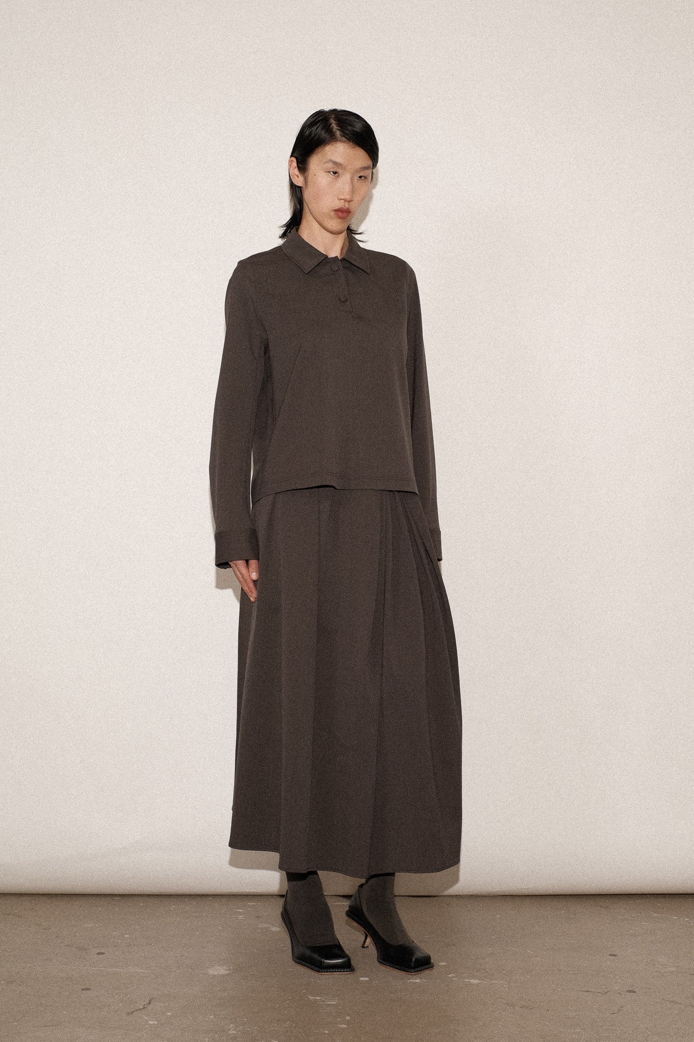 ZIMO Wool Suiting Cut Out Back Polo
