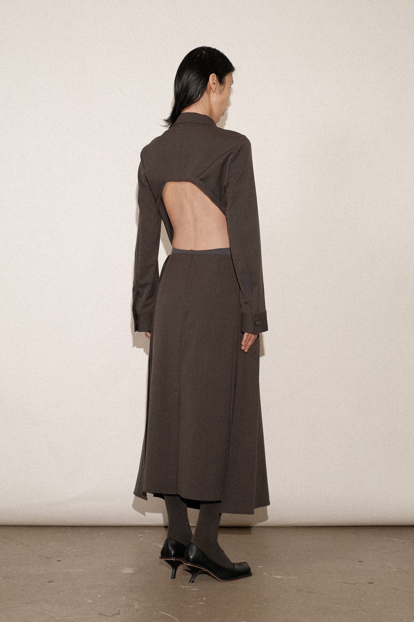 ZIMO Wool Suiting Apron Tie Skirt