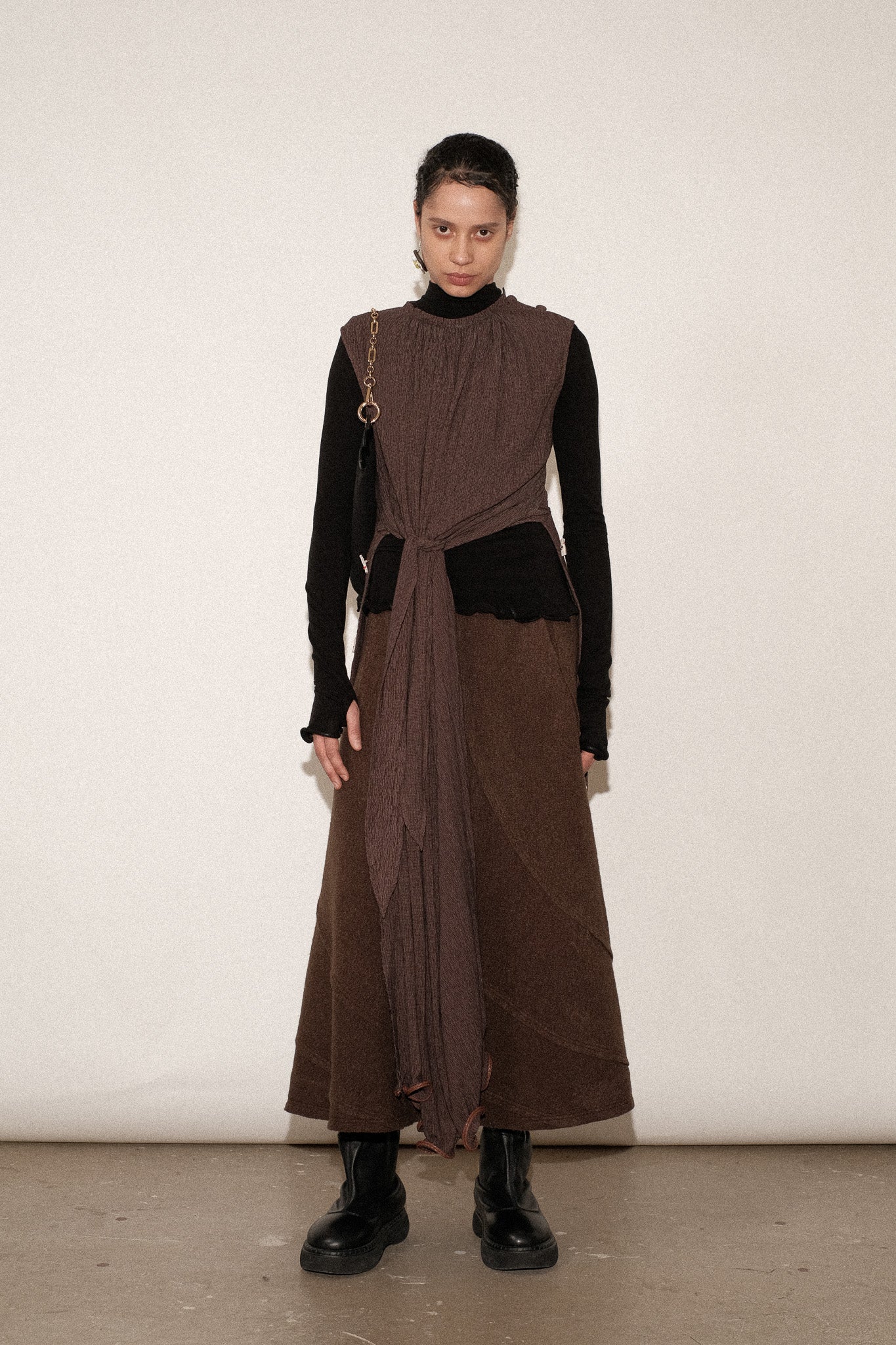 ZIMO Crinkle Lyocell Apron Tie Dress