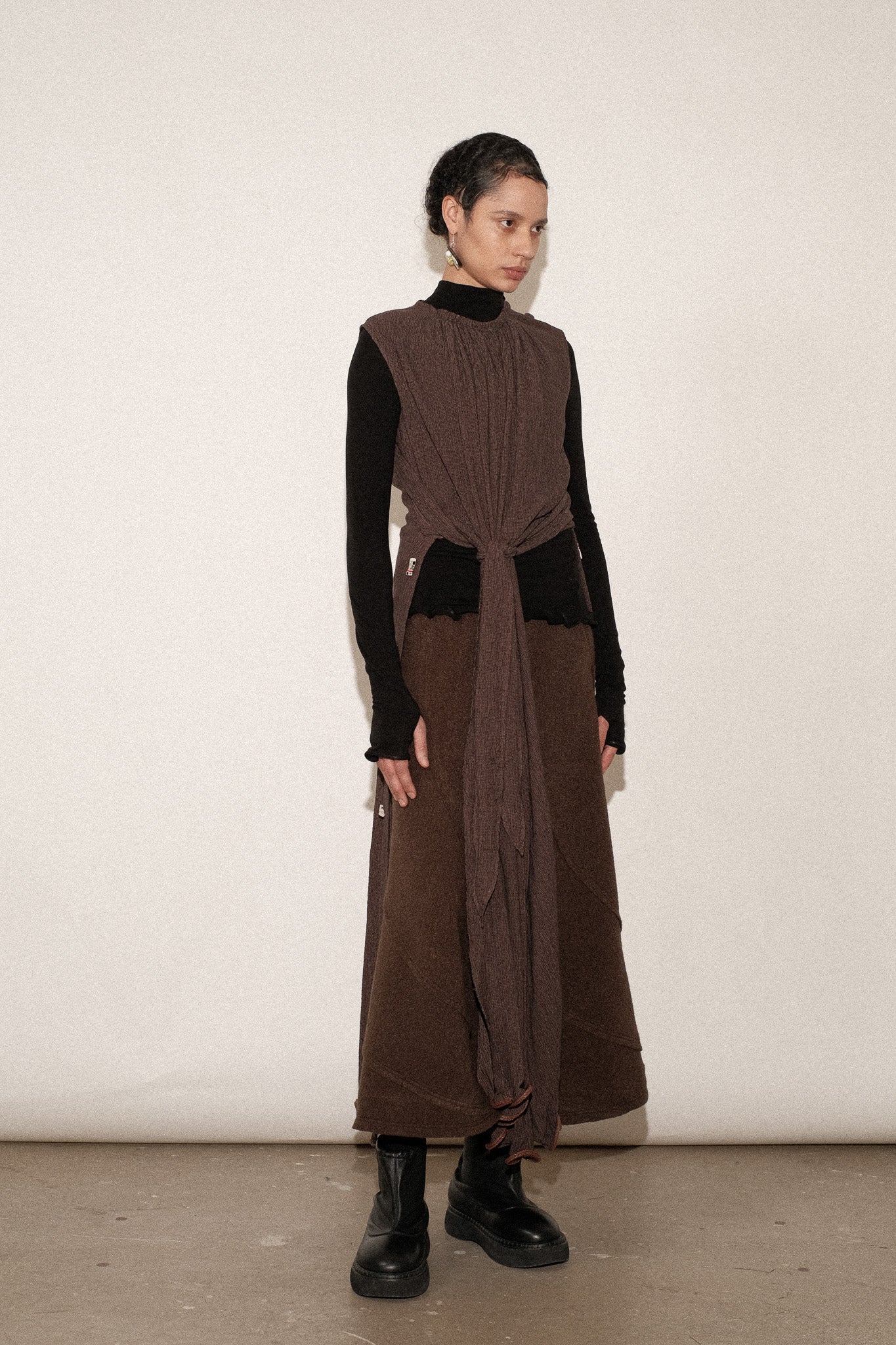 ZIMO Crinkle Lyocell Apron Tie Dress