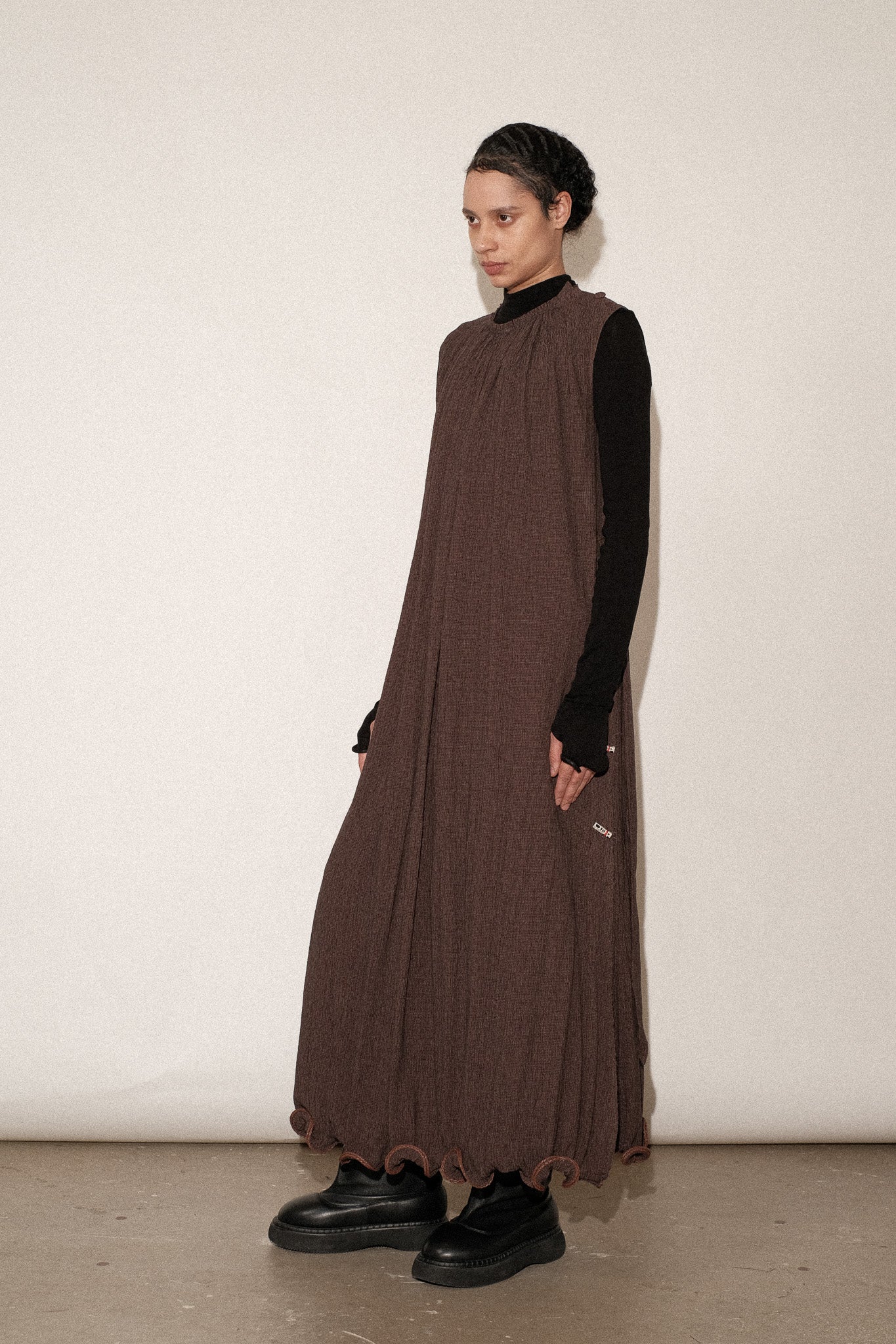 ZIMO Crinkle Lyocell Apron Tie Dress