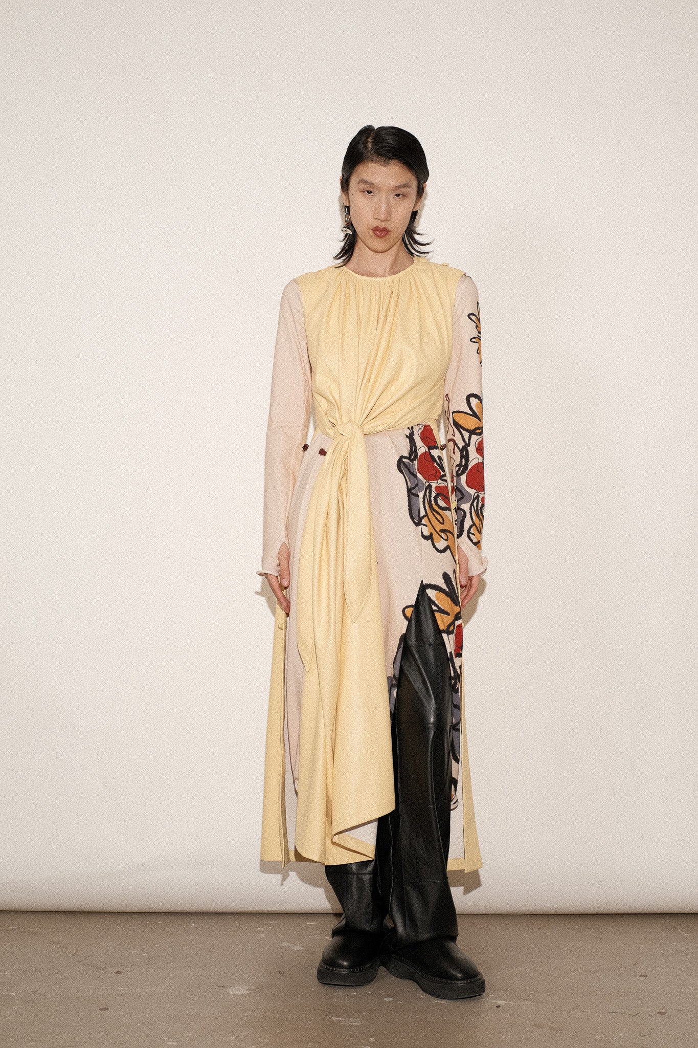 ZIMO Vegan Leather Apron Tie Dress