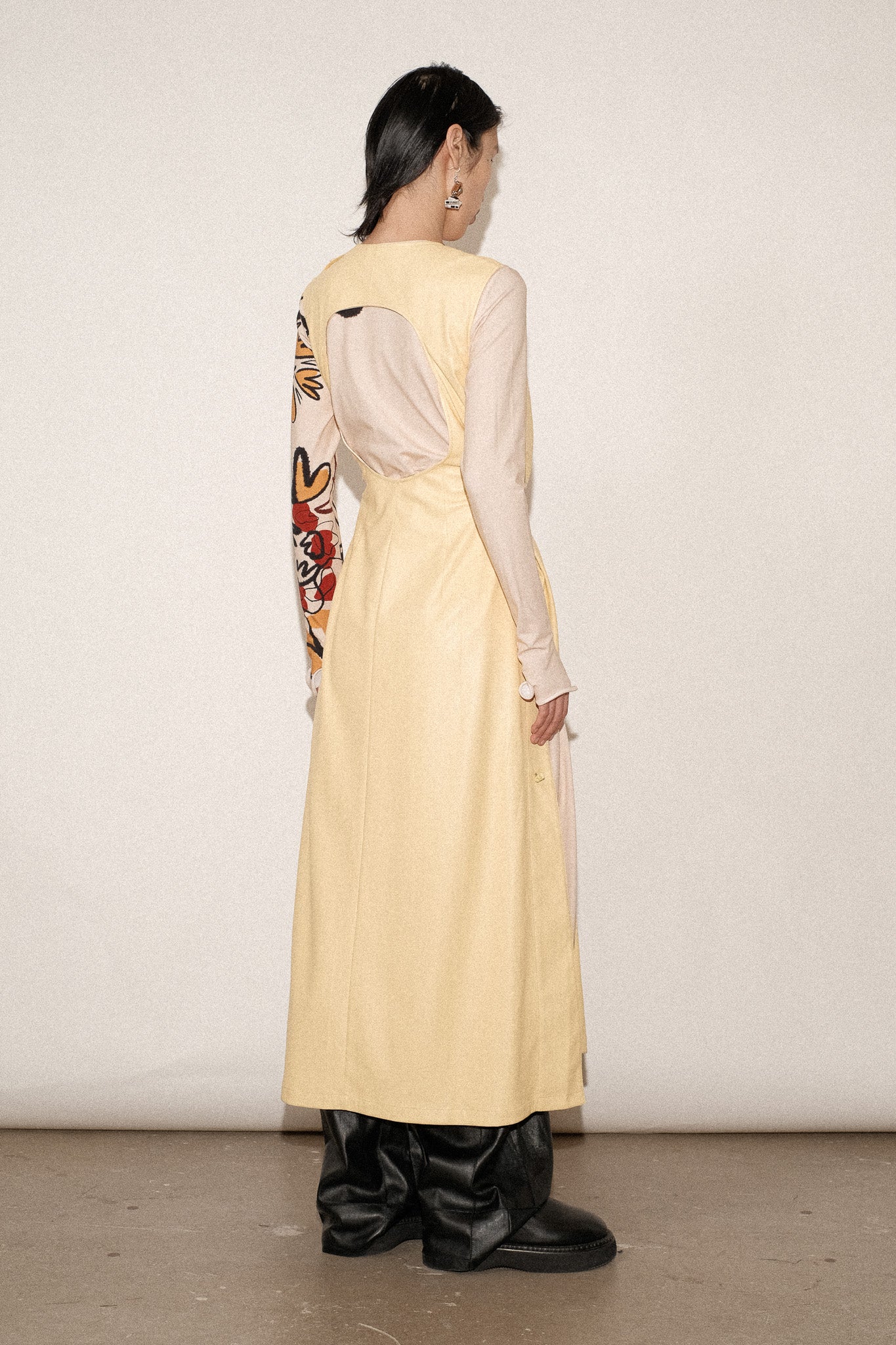 ZIMO Vegan Leather Apron Tie Dress