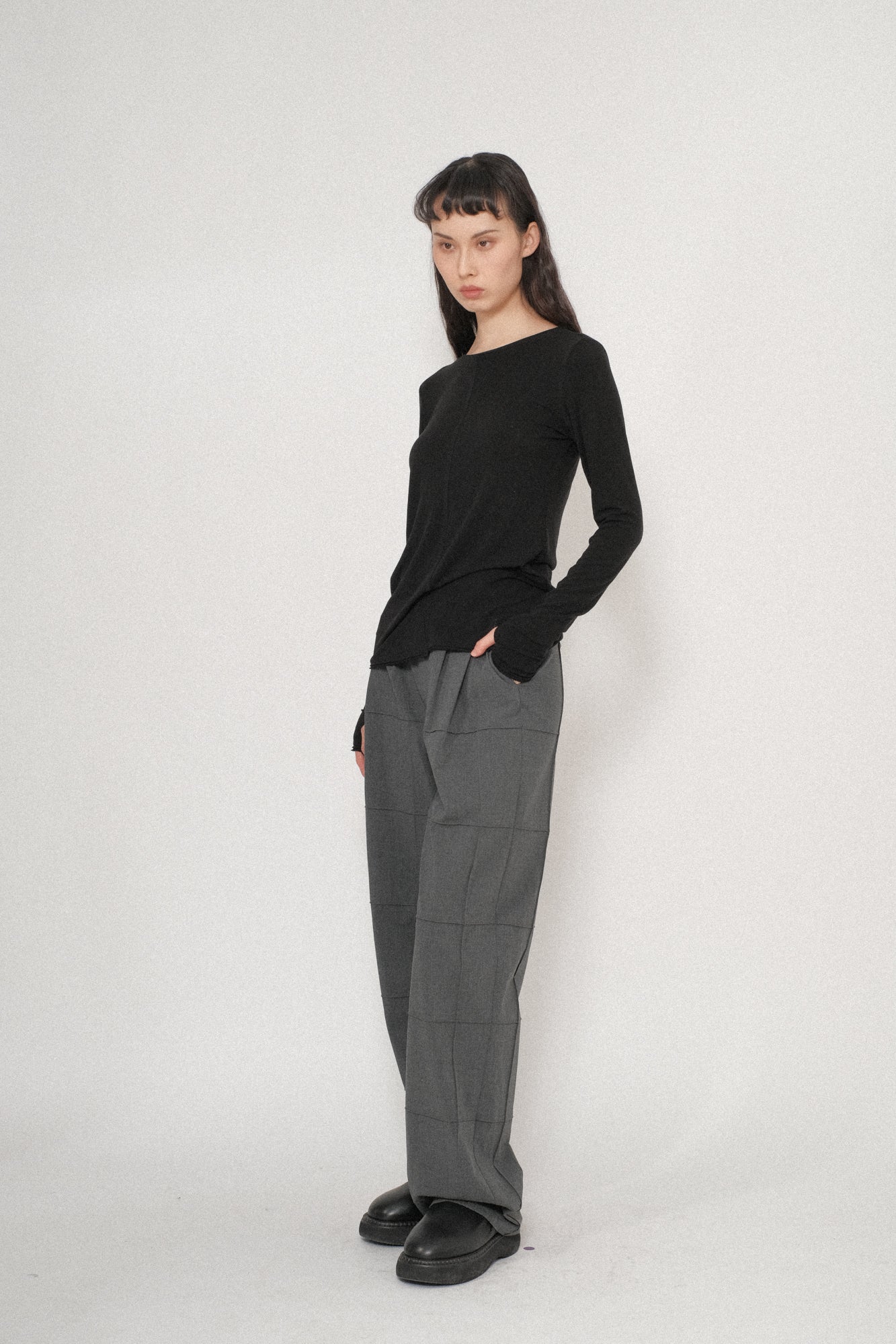 Double TR Pintuck Straight Pants