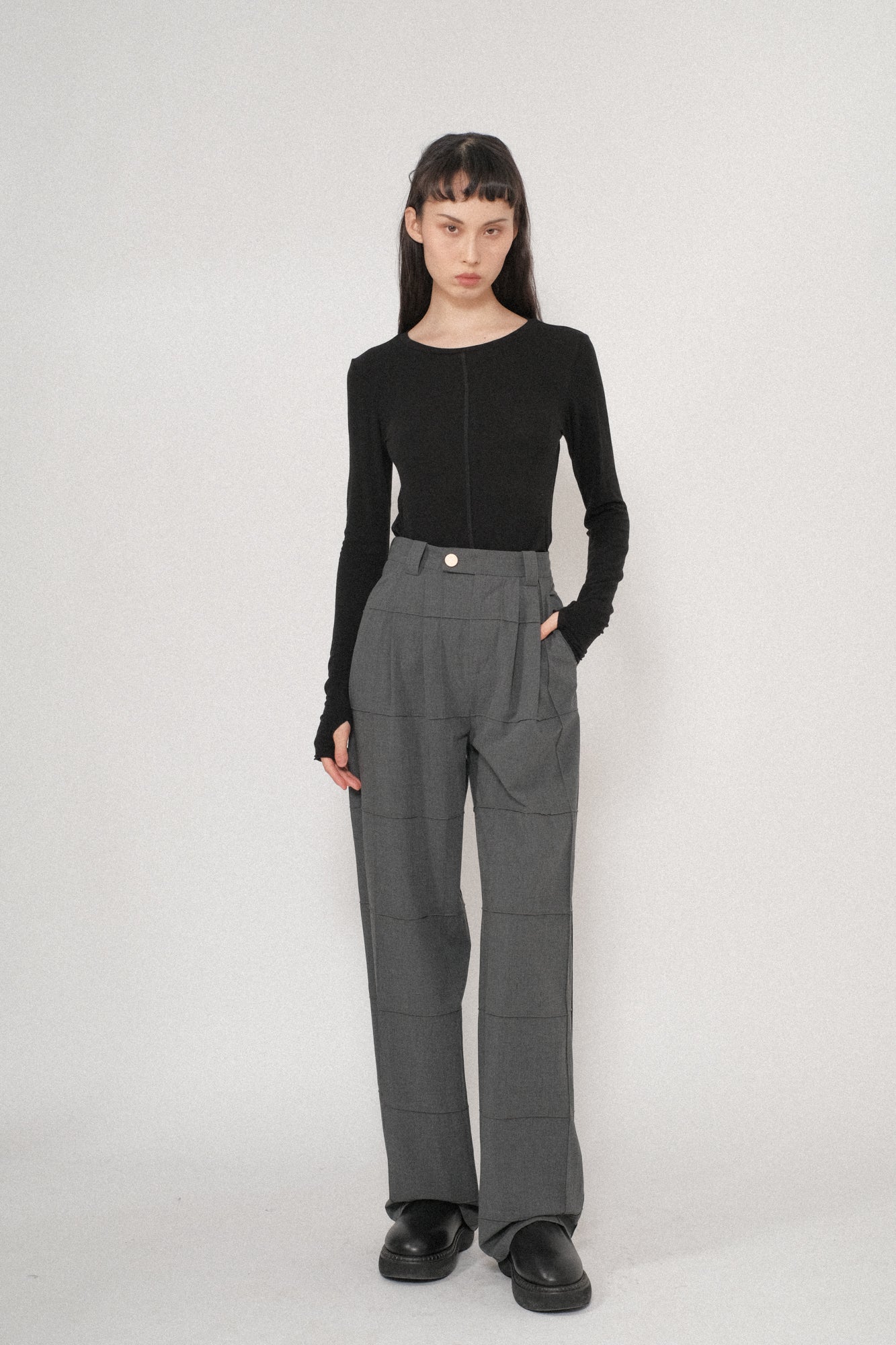 Double TR Pintuck Straight Pants