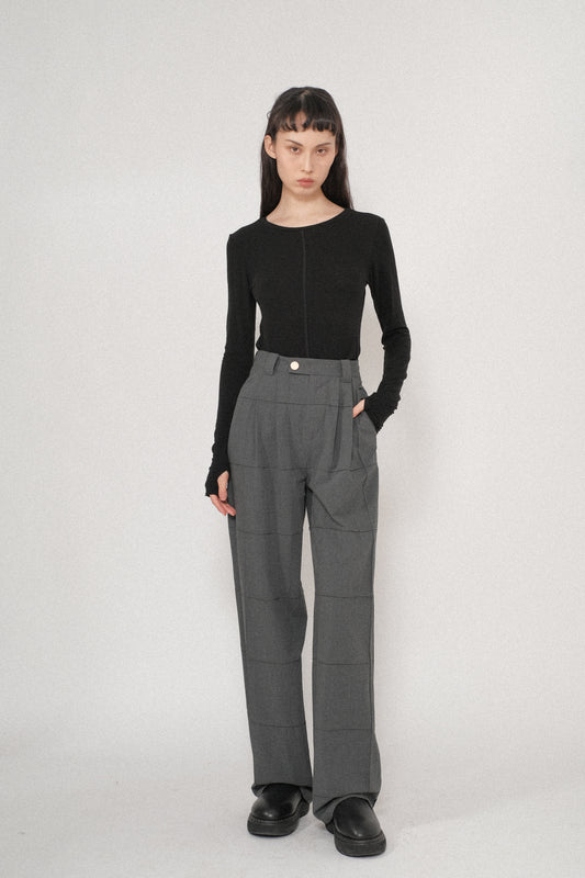 Double TR Pintuck Straight Pants